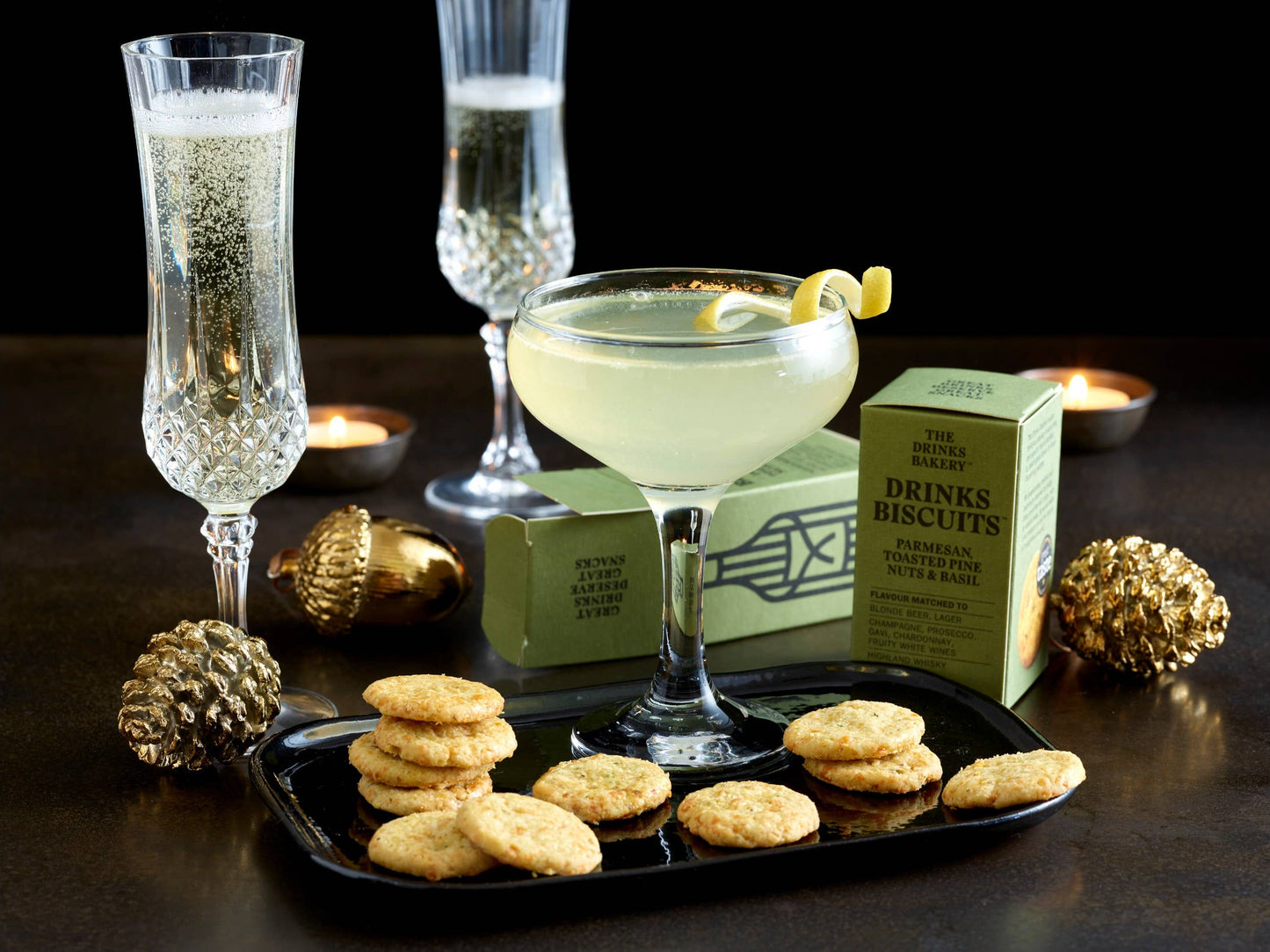 Drinks Biscuits - Parmesan Cheese & Sweet Basil 36g