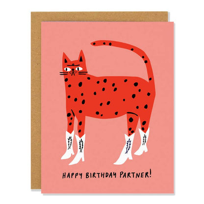 Cowboy Kitty Birthday Greeting Card