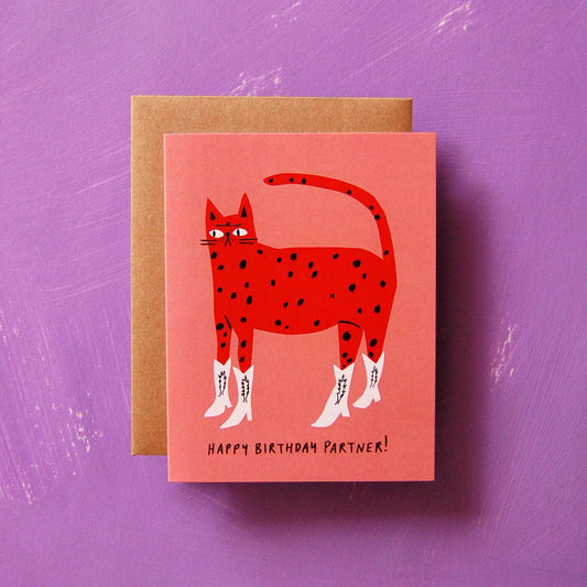 Cowboy Kitty Birthday Greeting Card