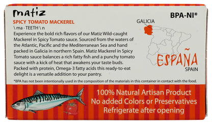 Matiz Spicy Tomato Mackerel - 3 oz tin
