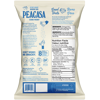 Peacasa Sea Salt Chickpea Chips Full Size Bag 🇨🇦
