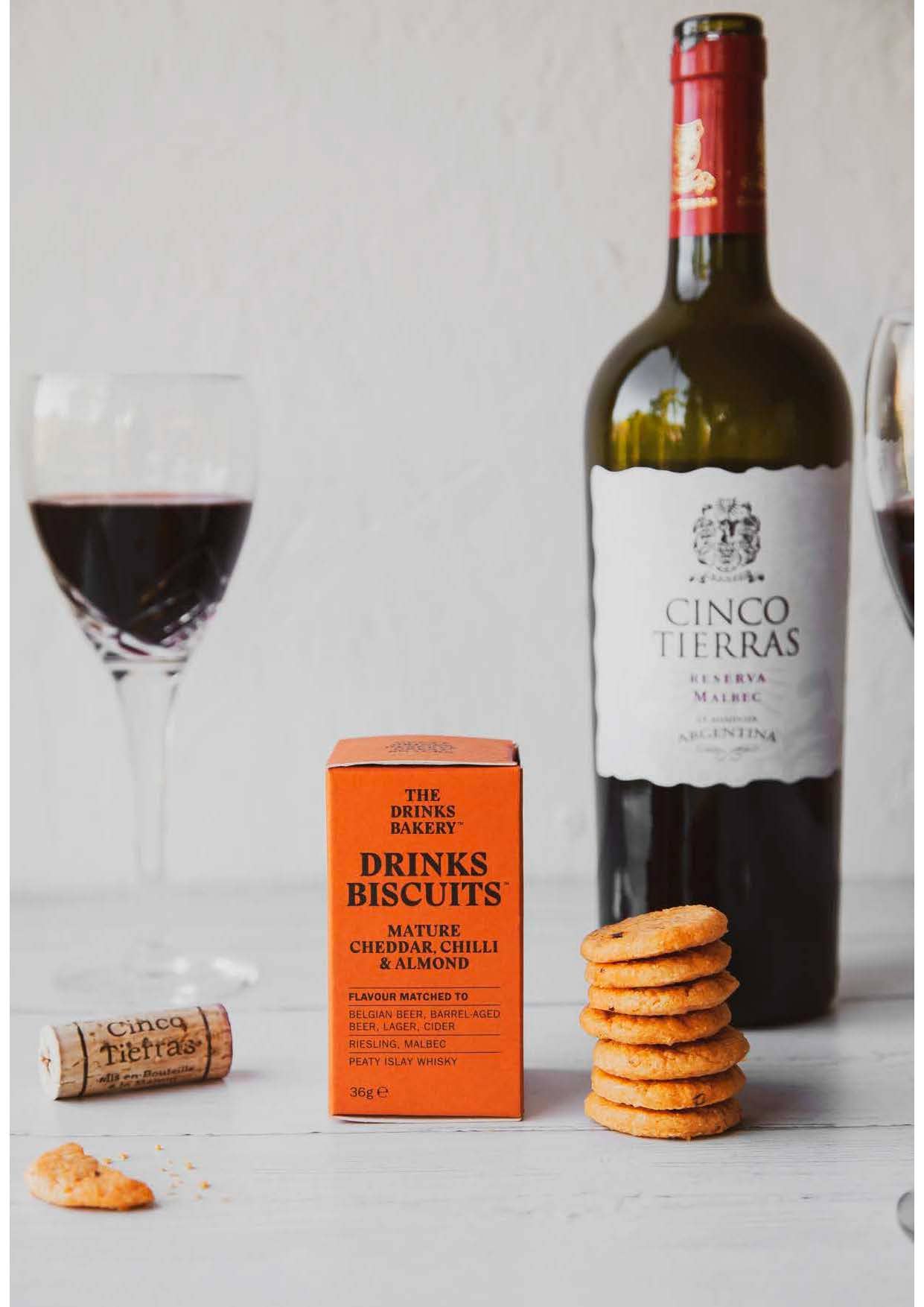 Drinks Biscuits - Mature Cheddar & Smoked Chilli 36g