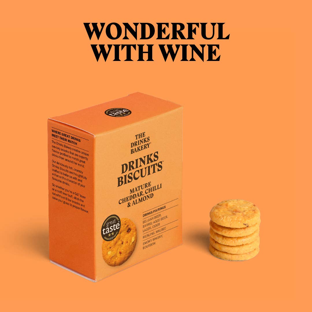 Drinks Biscuits - Mature Cheddar & Smoked Chilli 110g