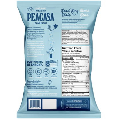 Peacasa Salt & Vinegar Chickpea Chips Full Size Bag 🇨🇦